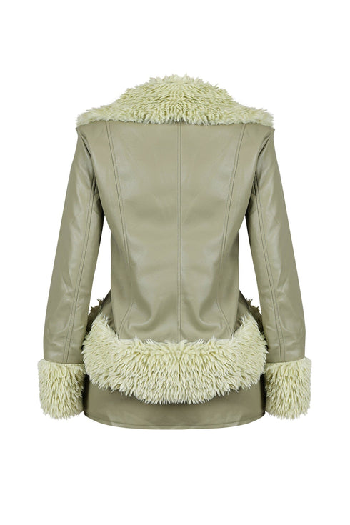 Melinda Faux Leather Jacket & Skirt SET